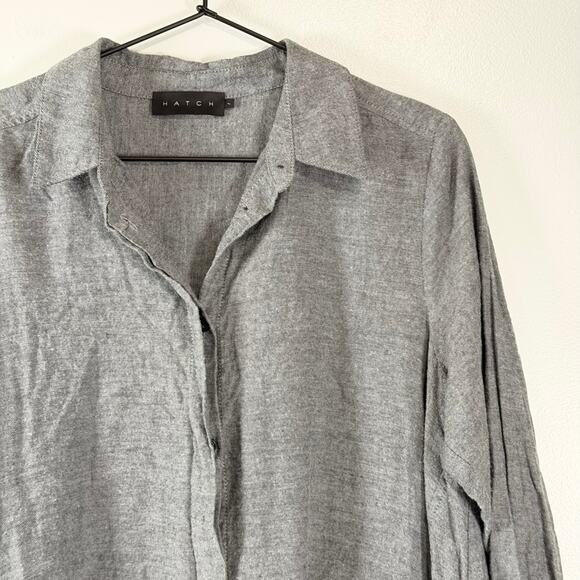 Hatch Gray Cotton Maternity Dress Swing Loose Flowy Button Pockets One Size - Picture 3 of 7